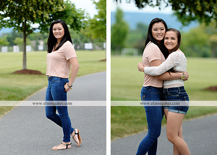 Mechanicsburg Central PA senior portrait photographer outdoor girl formal swing hammock iron bench grass wildflowers road train steps trees shore water stream creek bk 07