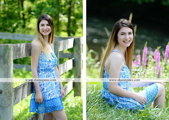 Mechanicsburg Central PA senior portrait photographer outdoor girl formal swing hammock iron bench road grass field water creek stream fence wildflowers tree sm 09