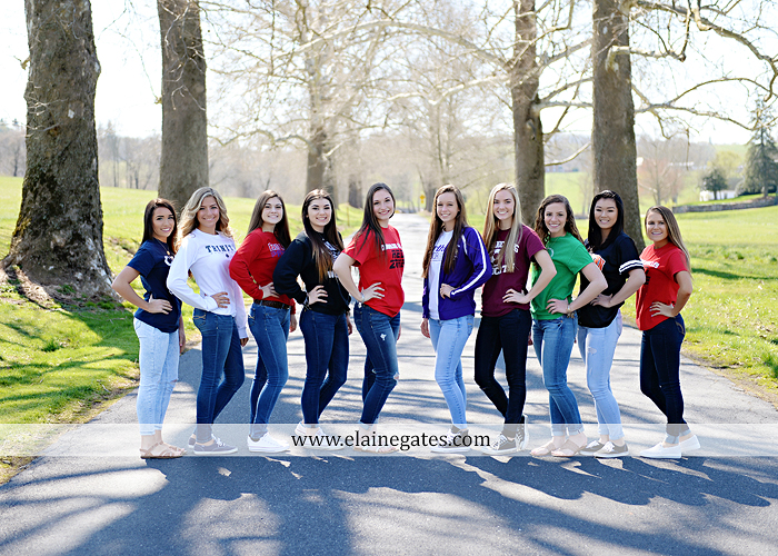 Mechanicsburg Central PA senior portrait photographer outdoor girls females group road log cabin trees stone wall senior models ephs chhs mechanicsburg cumberland valley northern red land trinity 2