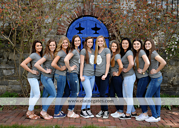 Mechanicsburg Central PA senior portrait photographer outdoor girls females group road log cabin trees stone wall senior models ephs chhs mechanicsburg cumberland valley northern red land trinity 5