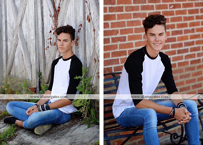 mechanicsburg-central-pa-senior-portrait-photographer-outdoor-male-guy-formal-brick-wall-urban-wooden-door-cracked-paint-bench-ukulele-ls-6