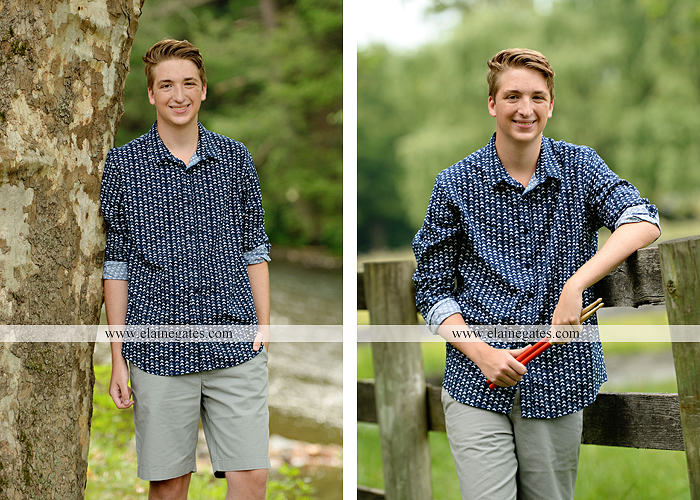 mechanicsburg-central-pa-senior-portrait-photographer-outdoor-male-guy-formal-road-field-water-creek-stream-tree-fence-drumsticks-sunglasses-rocks-rw-5