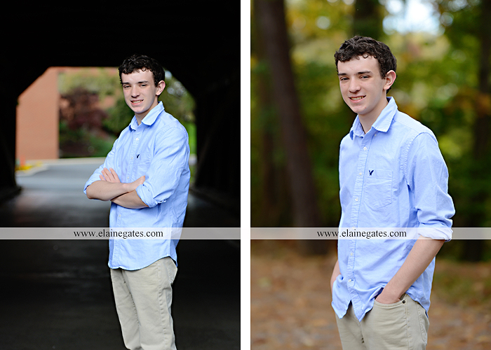 Mechanicsburg Central PA senior portrait photographer outdoor studio formal male guy violin rustic bridge grass trees covered bridge messiah college wooden beams jb 6